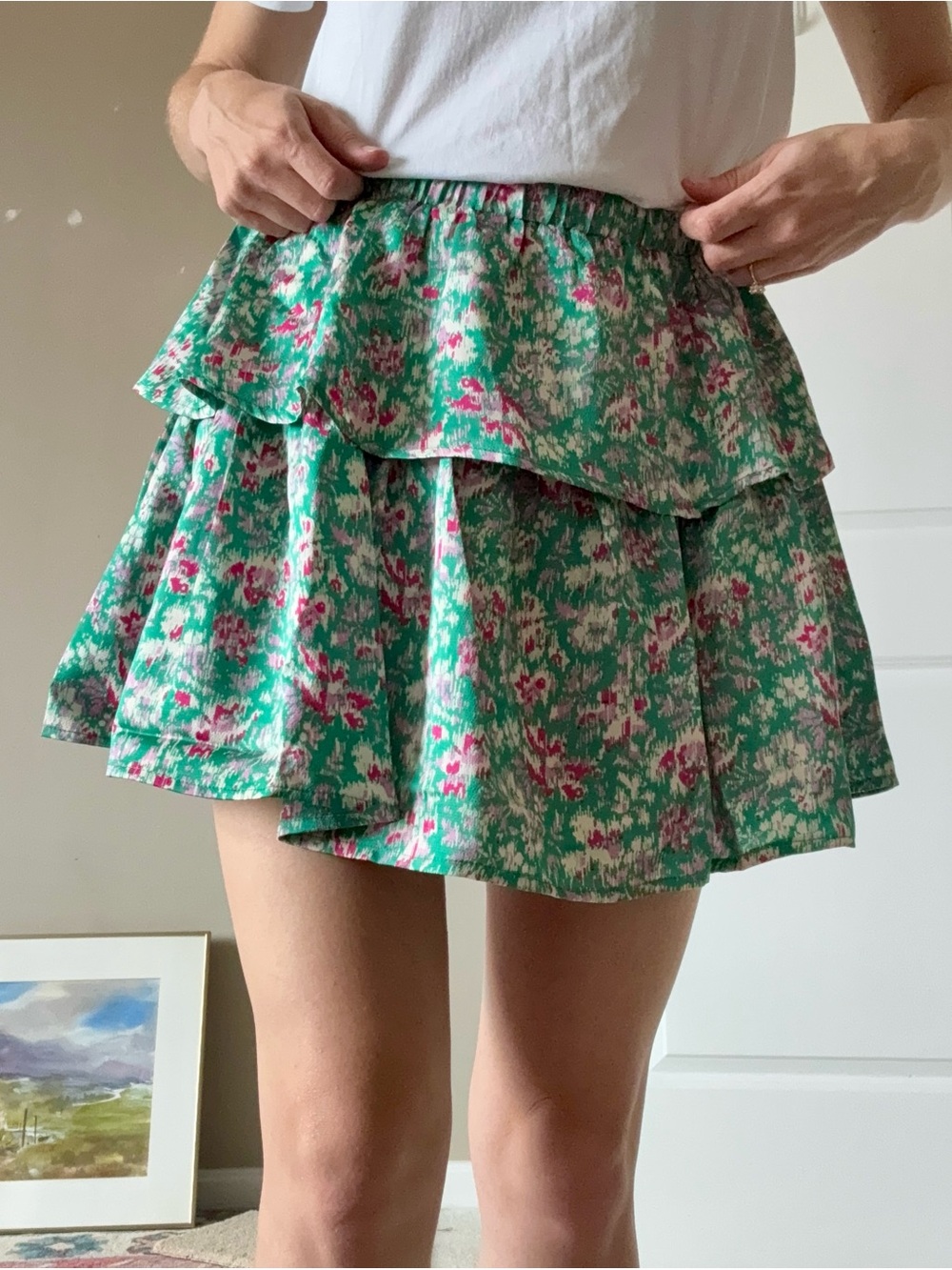Floral Tiered Mini Skirt
